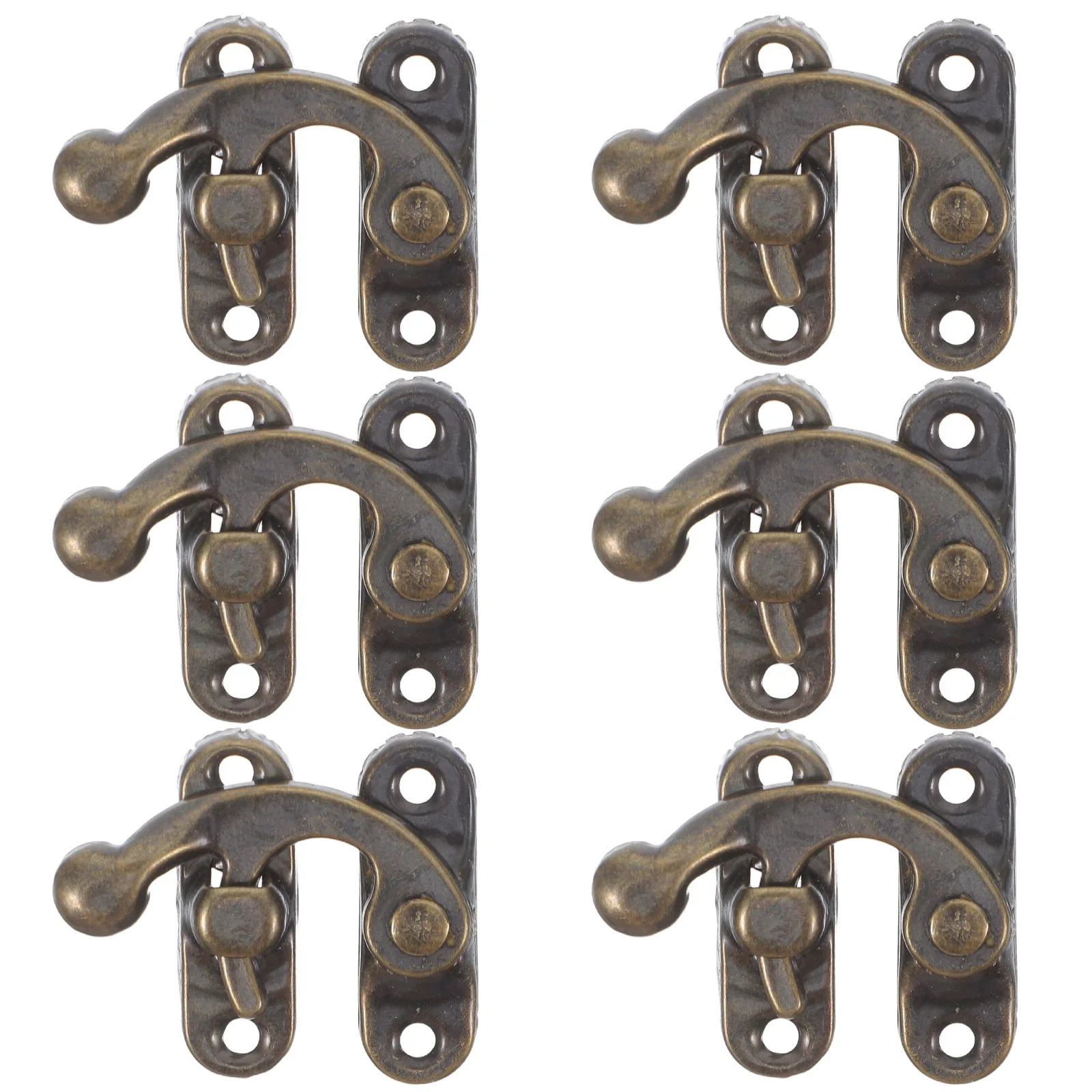 

6pcs Vintage Latch Hook Latch For Jewelry Cabinet Storage Chests Diy Craft Projects Metal Toggle Clasp Lock