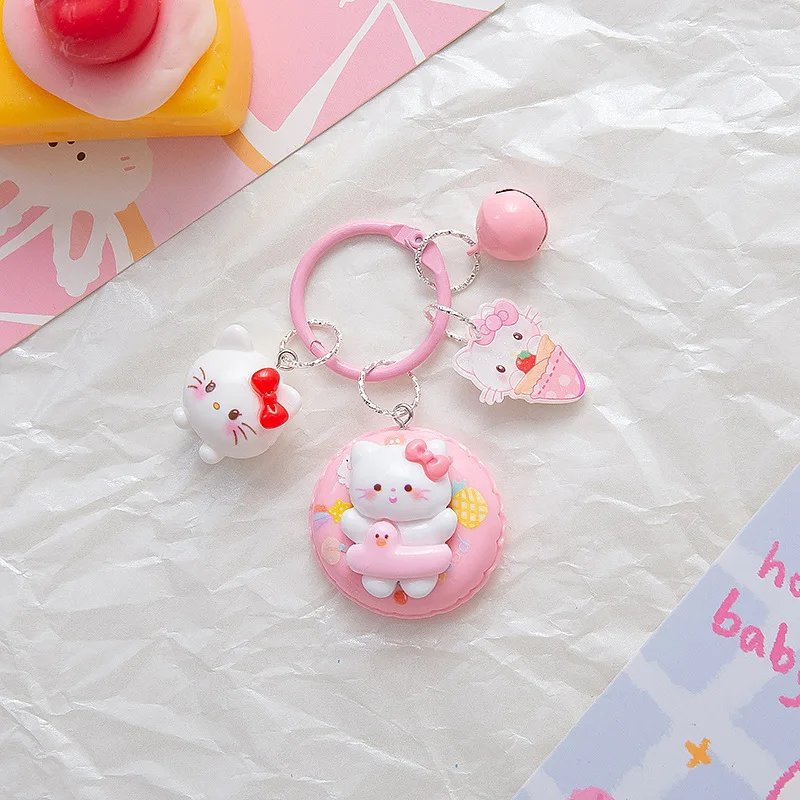 Cute Hello Kitty Cinnamoroll Sanrio Cartoon zaino accessori appesi Kawaii Kuromi Anime Ins portachiavi ciondolo regali per bambini