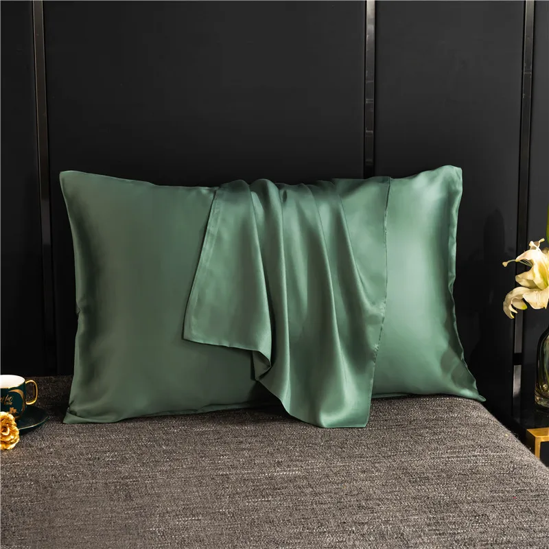 Natural Silk Pillowcase High Quality Pillow Case Solid Color Envelope Pillow Cover Bedding Pillowcase Cover 40x80 50x70