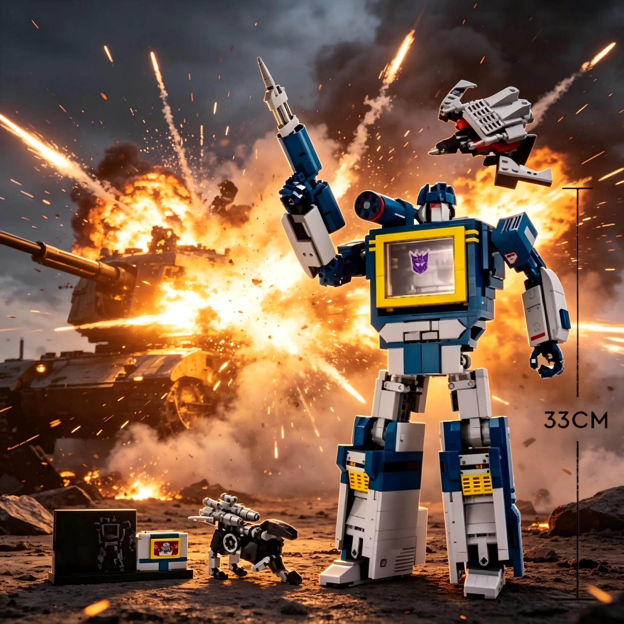 Hot movie character 15,085-piece assembly transformation cassette robot set with classic color scheme, perfect as a gift.