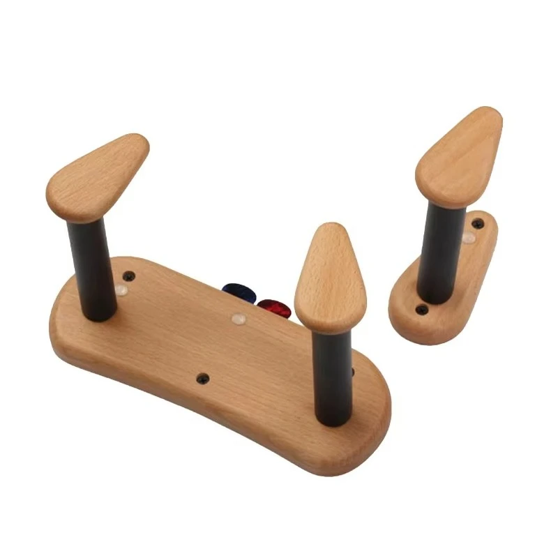Wall Mount Guitar Hanger Hook Solid Beech Wood Split Type Horizontal Guitar Holder Bracket for Bass Ukulele Violin Stand
