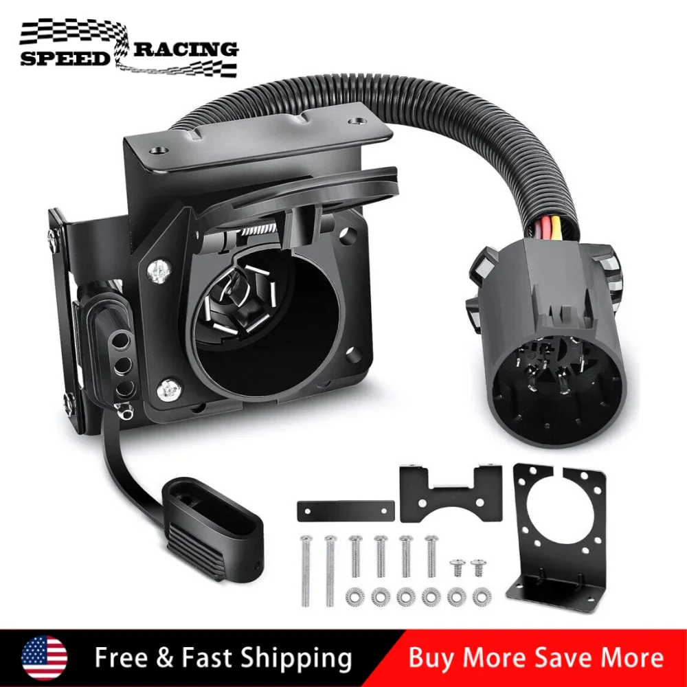 

Универсальный 7-контактный жгут проводов прицепа, 4-контактный комплект плоских вилок для Chevrolet Avalanche 1500 2500 2002-2006 годов, черный TH-0226