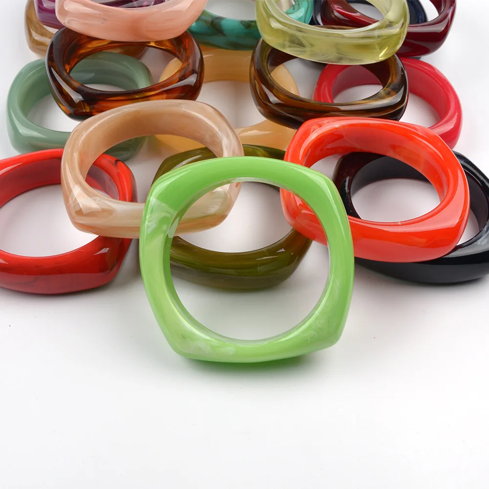 1 PCS  Retro Irregular Blend Dual Color Acrylic Bracelet Ring DIY Jewelry Making Finished Products Accessory Materials 85mm
