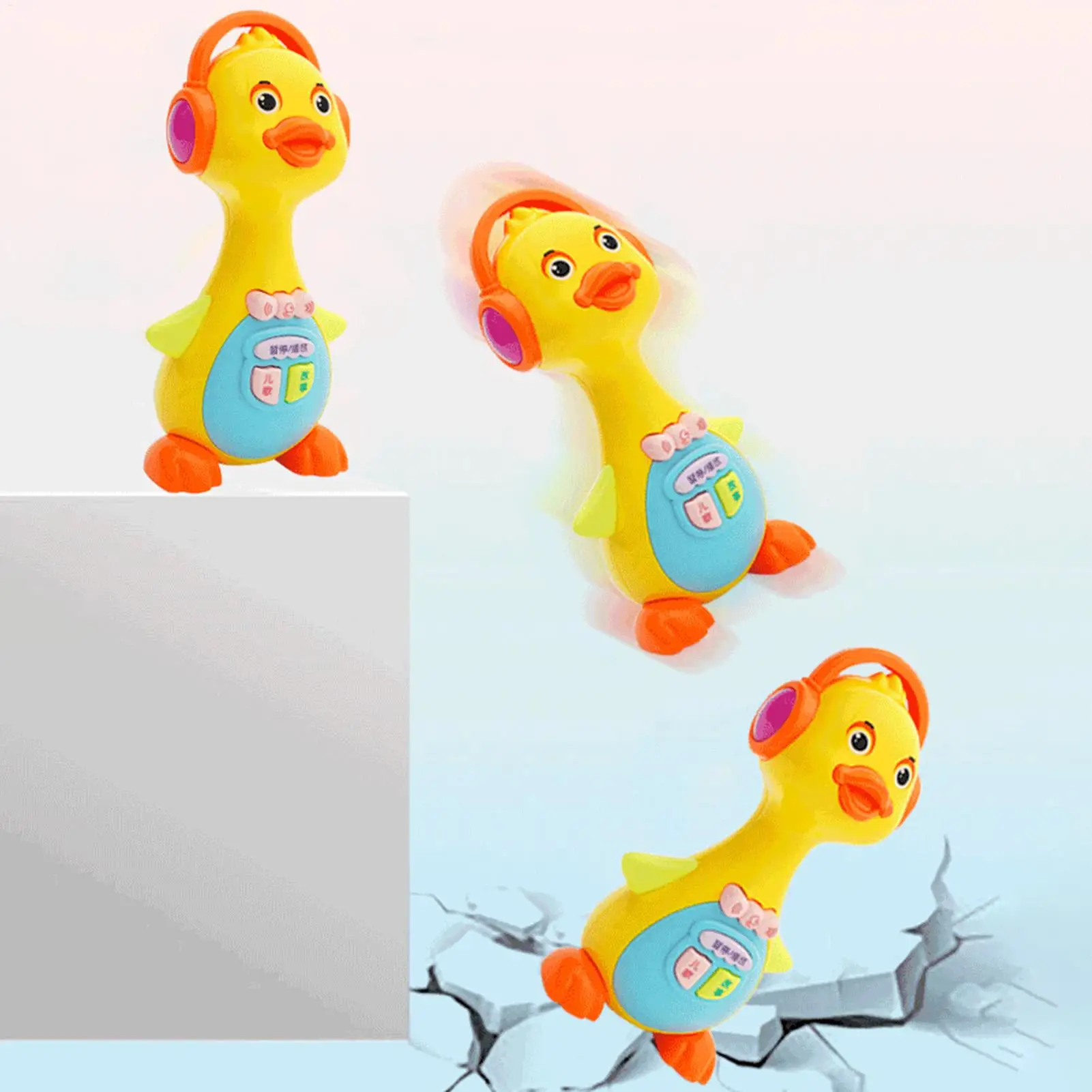 Electronic Toys Dancing Duck Funny Blink Eyes Flashing Light Shake The Body Cute Musical Cartoon Animal Educational Toy Kid Gift