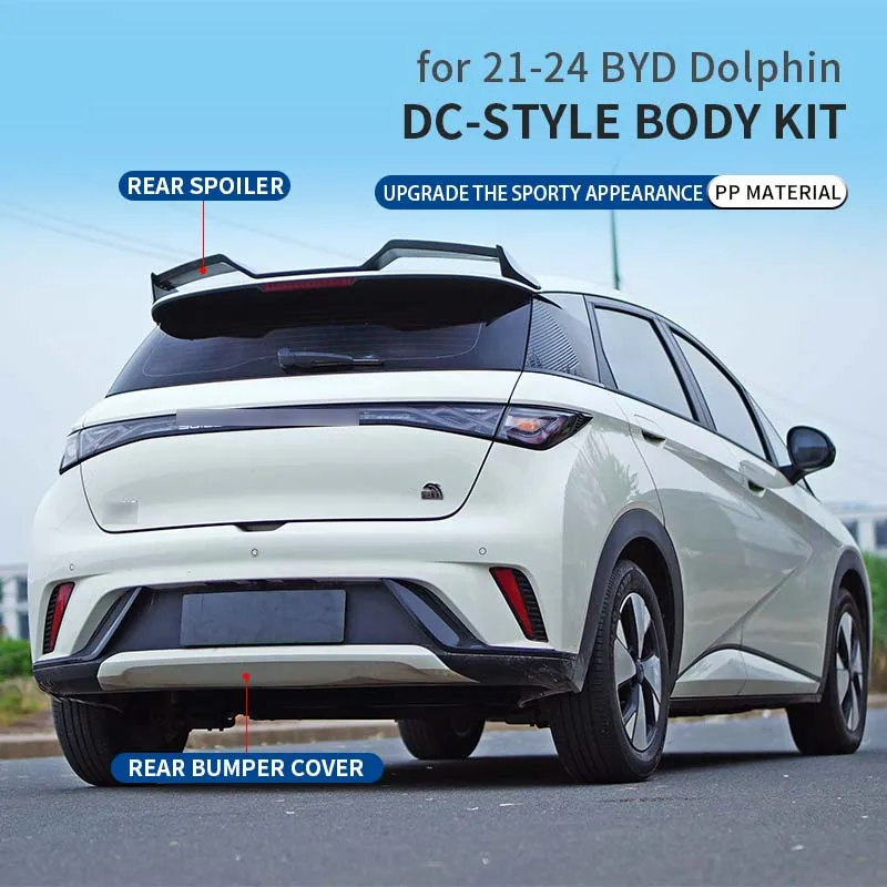 سبويلر خلفي للسيارة من البلاستيك الأسود اللامع عالي الجودة لدلافين BYD يتضمن ويبيع منتجات إضافية أخرى