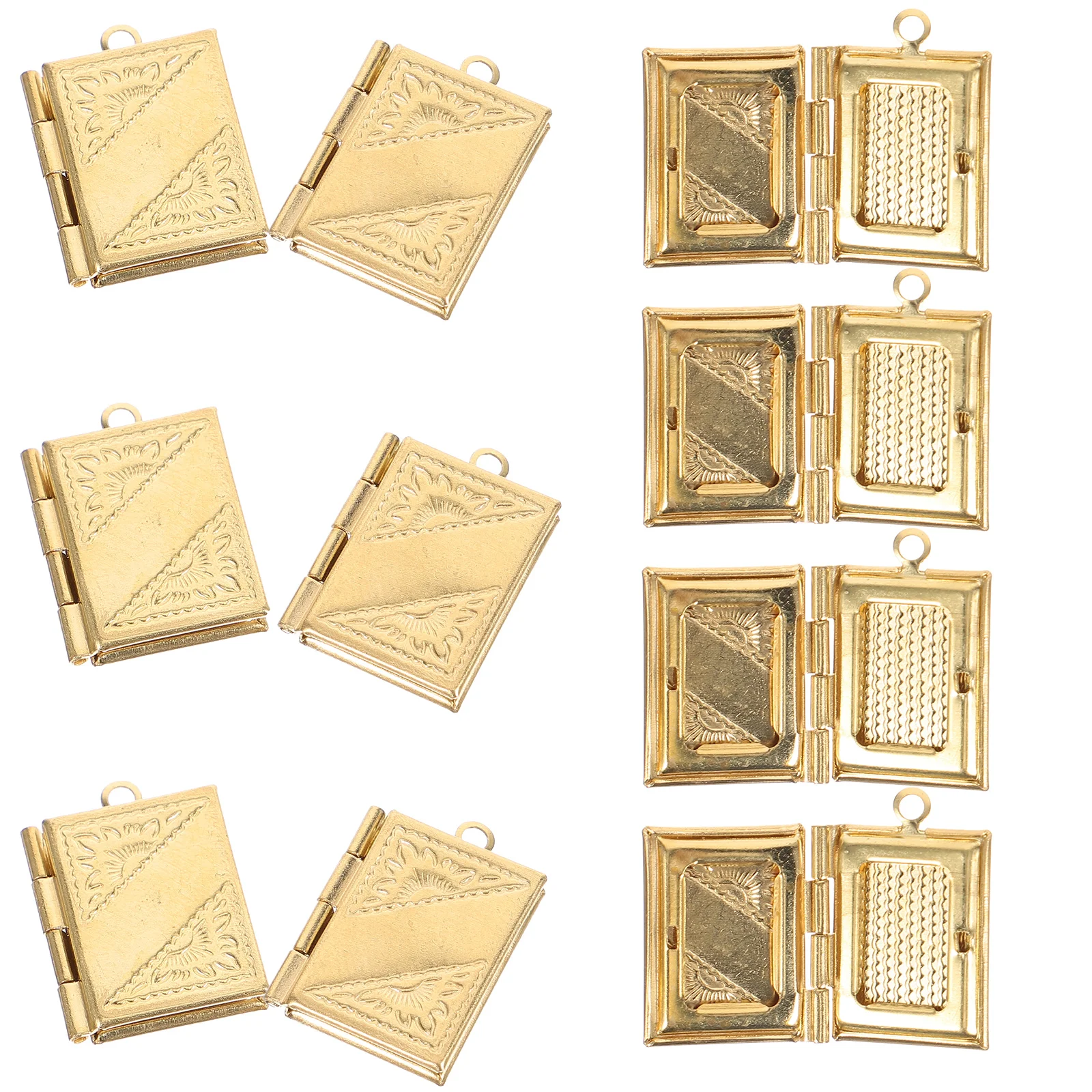

10 Pcs Copper Book Mirror Box Vintage Charms Heart Locket Photo Picture Pendant Shape for Jewelry Making