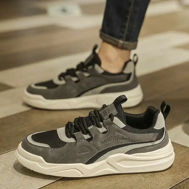 

Platformed Legitimate Leather Trendy Men's Shoes Training Dropshiping Black Men's Sneakers Sports Nice In Offers