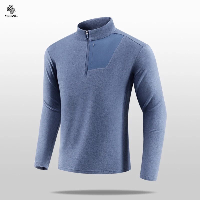 SBWL High-quality Outdoor Sports Inner Lining Autumn/Winter Warm Long-sleeved Stand-up Collar T-shirts Running Jackets Tops