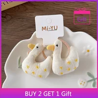 Kids Hair Accessories 1 Pair 3D Bunny Duck Scrunchies Plush Material Embroidery for Toddlers