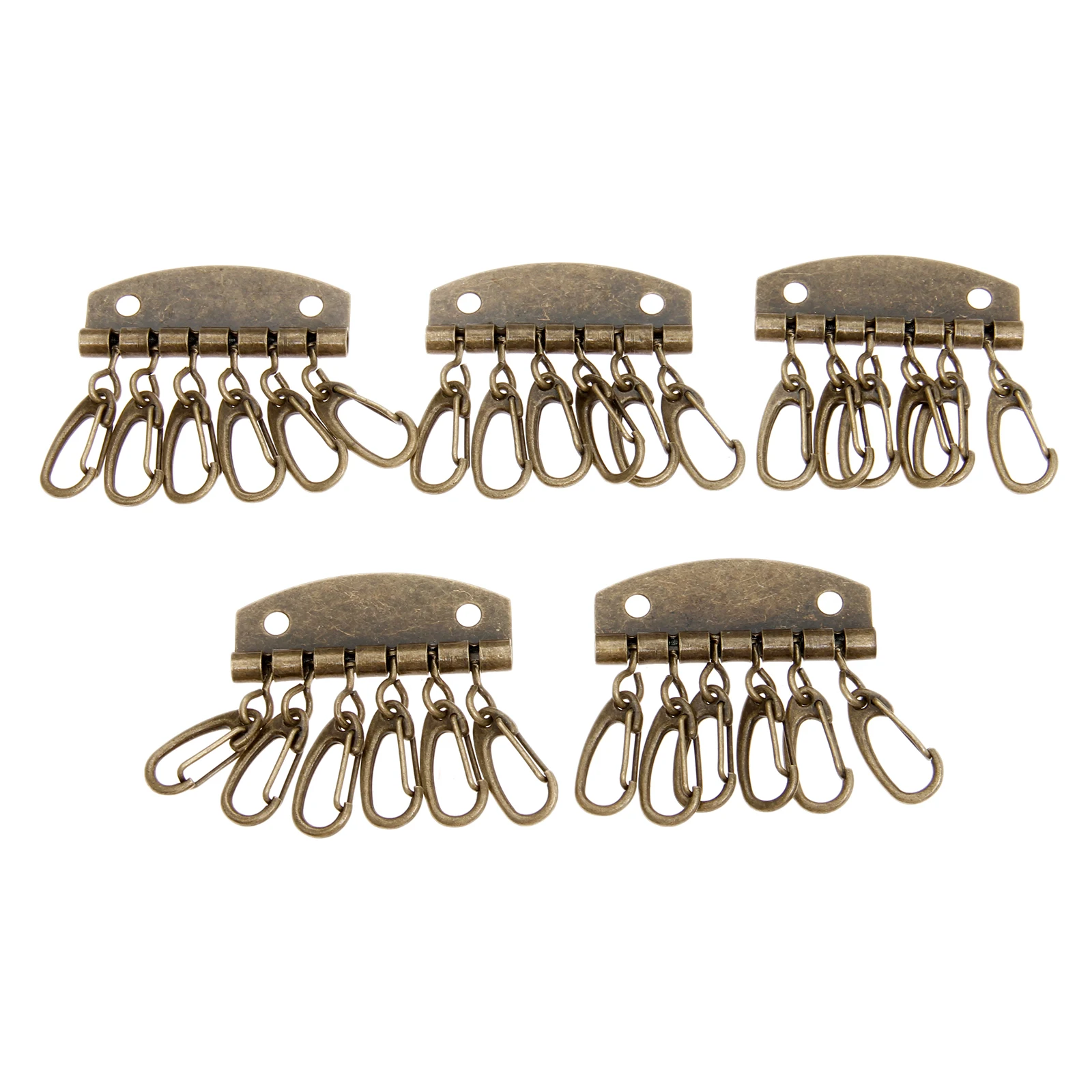 5pcs Compact Key holder Wallet Key Row Key Chain 4-6 Hooks Handmade Leather Craft Hardware DIY Accessories