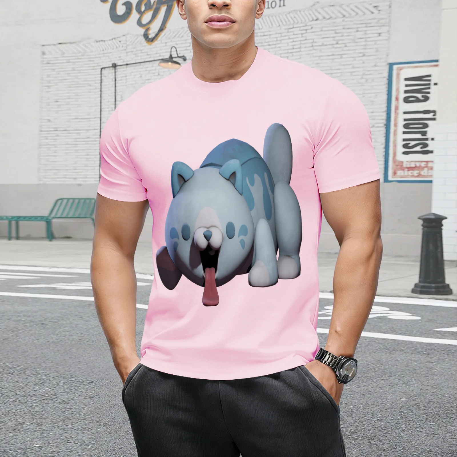 Print Poppy Playtime Boxy Boo Pink T-Shirt Men Women Casual O-Neck Short Sleeve Summer Horror Game Streetwear Tee Top