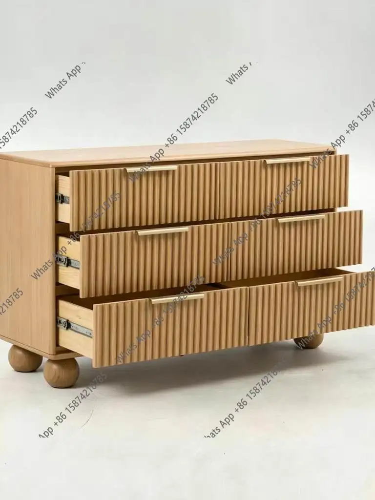 Medieval style designer creative solid wood against the wall Entrance cabinet storage retro style dining side cabinet