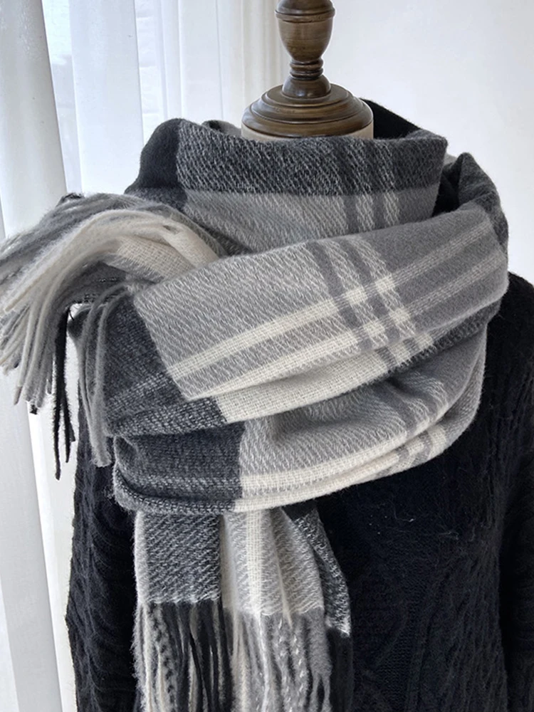 Fashion Imitation Cashmere Classic Vintage Scarf Headscarf Winter Women Ladies Men Preppy Plaid Scarve Pashmina Mujer Wrap Shawl