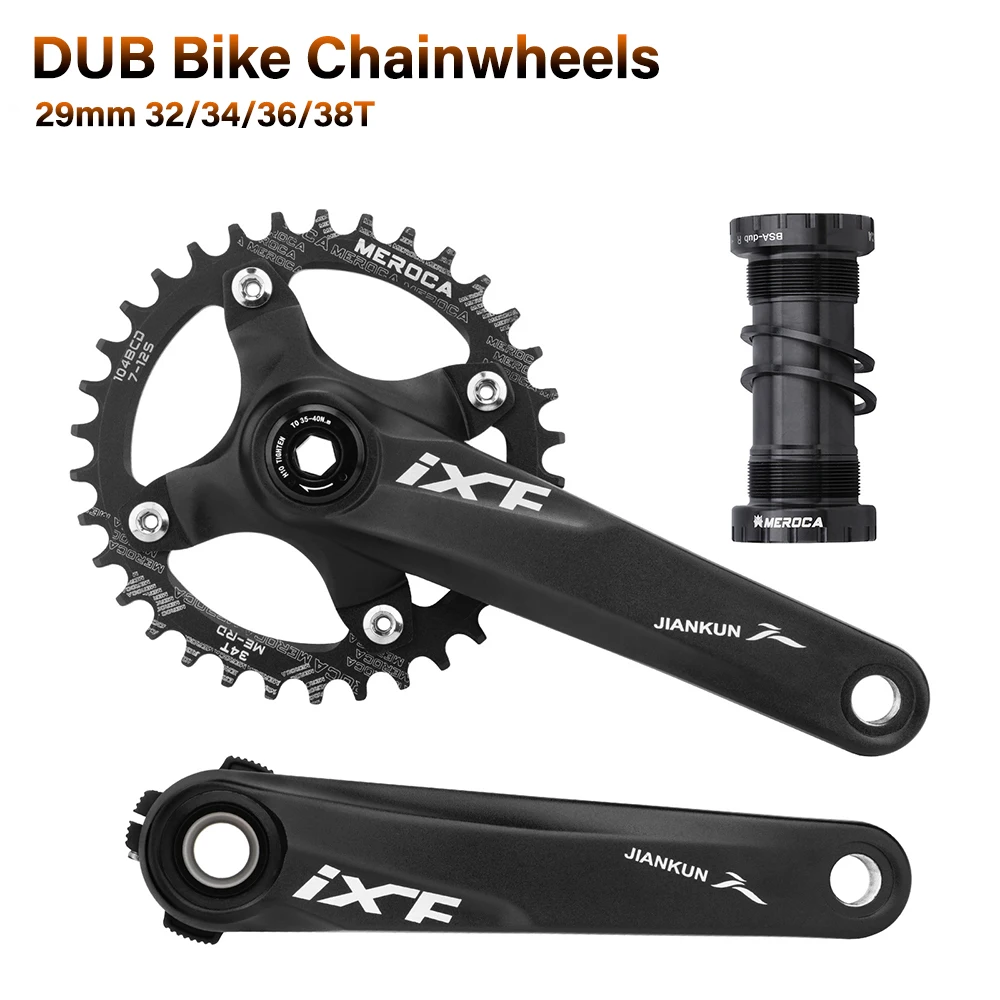 

Набор звездочек для горного велосипеда DUB, 28,99 мм, встроенные шатуны из алюминиевого сплава для горного велосипеда 32/34/36/38T с нижним кронштейном