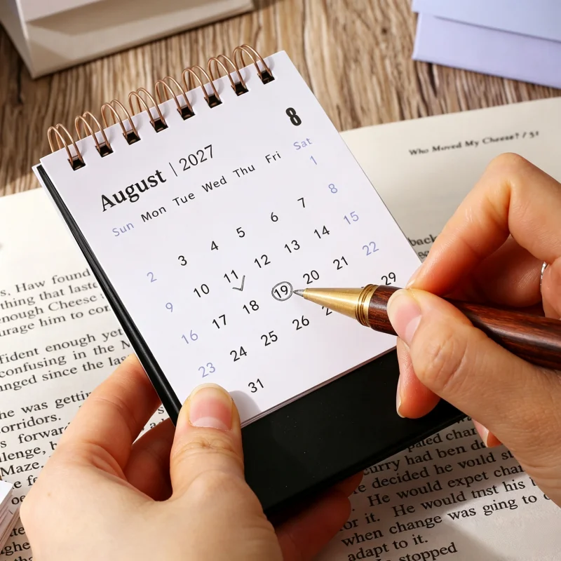 2027 Mini-Kalender in Morandi-Farben, kleiner Schreibtischkalender, Memo-Kalender, Planer, Desktop-Dekoration, Bürobedarf, Neujahrsgeschenke – Detail 6