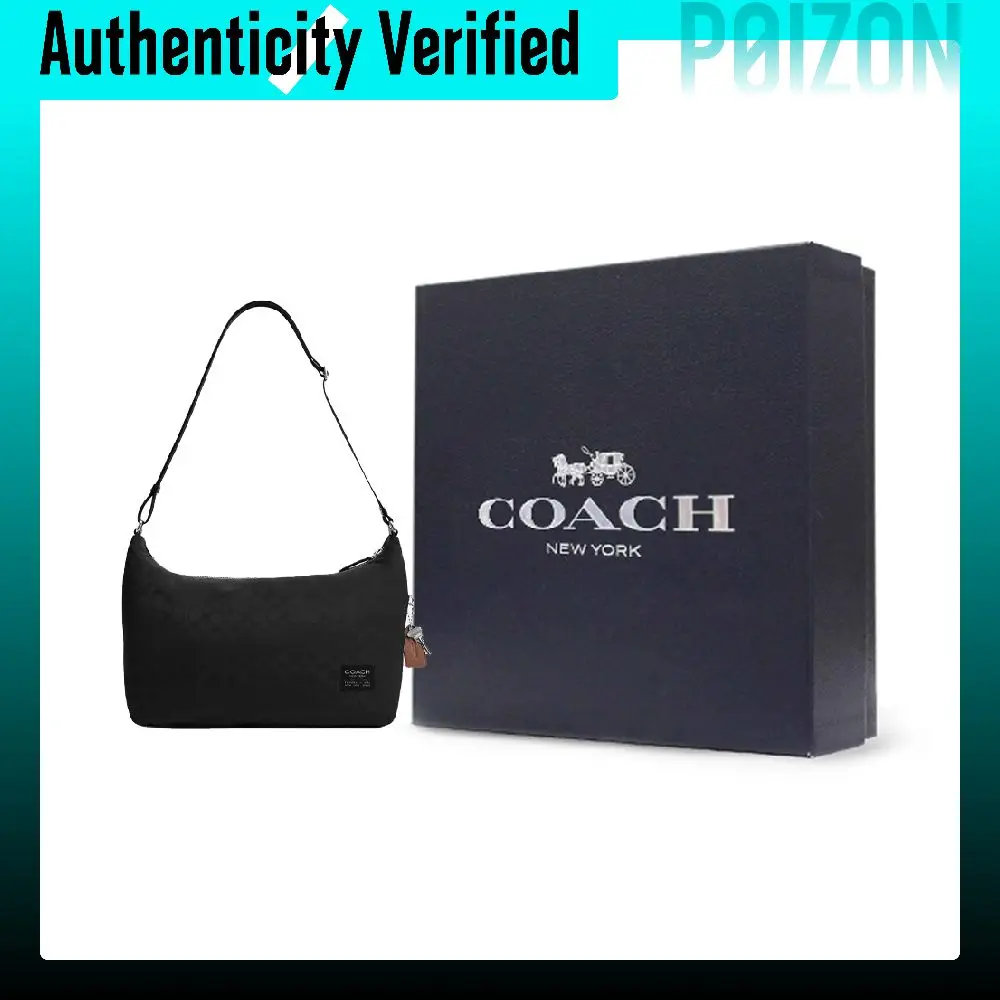 COACH Fabric Shoulder Bag, Crossbody Bag Large Men's Black CDV02-BLK
