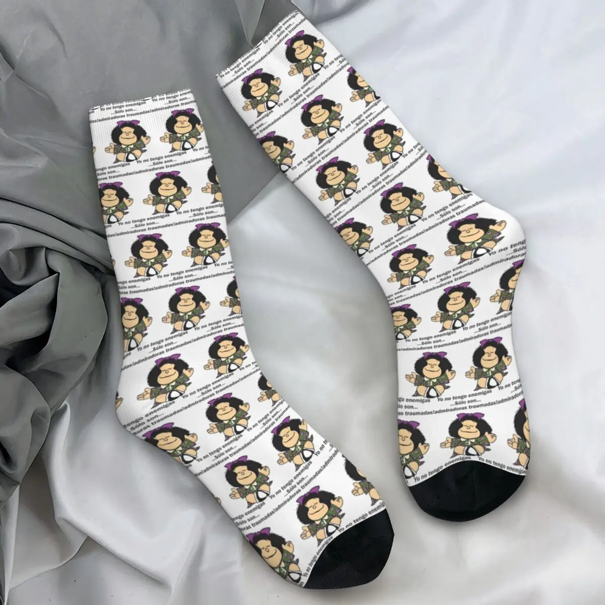 

Mafalda Quino Comics Socks Korean Stockings Men's Quality Outdoor Sports Socks Autumn Graphic Anti Sweat Socks