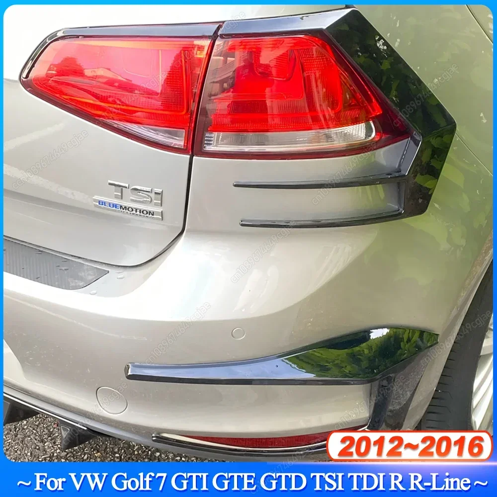 

Для VW Golf 7 GTI GTE GTD TSI TDI R R-Line 2012-2016 Автомобильный задний бампер, воздушный нож, задний фонарь, накладка, тюнинг, глянцевый черный комплект кузова