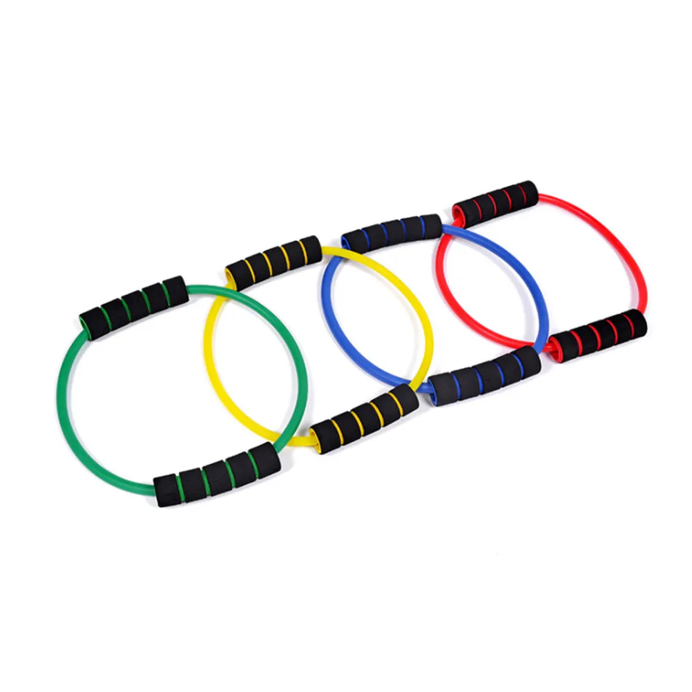 4Pcs Chest Expander O Shape Yoga Pulley Latex Bands for Sports Fitness Training Stretching Strengthening Slimming