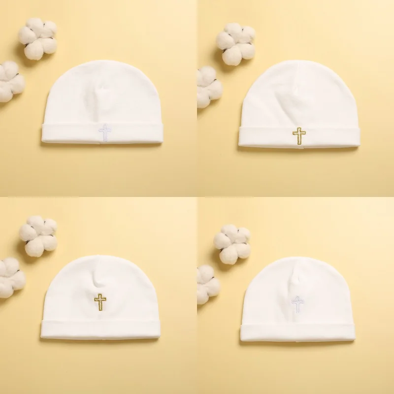 Cotton Baby Beanie Hat & Ruffle Lace Socks Newborn Christening Accessory Set 0‑1 Year