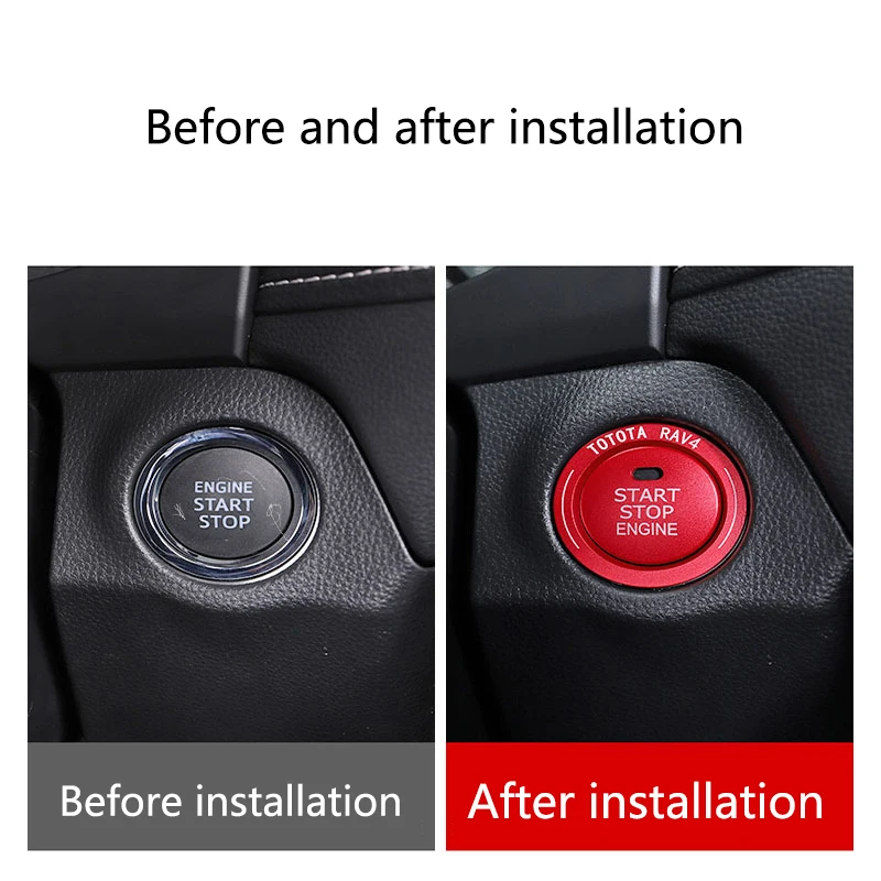 For Toyota Rav4 Wildlander 2020 Car Engine One-Click Start Stop Button Ring Covers Decoration Stickers