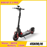 BOGIST C1 Pro Electric Scooter 885W Motor, 45KM/H Max Speed,with Seat, 40km Long Stow Foldable E-scooter, 15Ah Battery