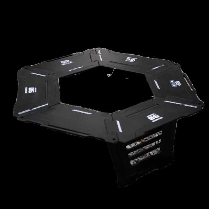 Outdoor stove tea table camping multi-functional hexagonal table