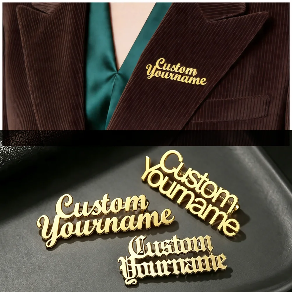 Personalized name pins, handmade custom text flip collar pins, collar pins, suit pins. A perfect personalized gift that can expr