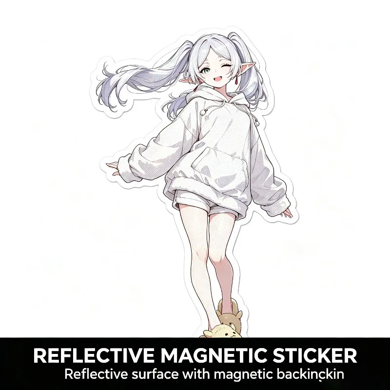 UJIOM Frieren Cartoon Wall Sticker Interesting Kawaii Occlusion Scratch PVC Decal Suitable For Cupboard Suitcase Computer Host