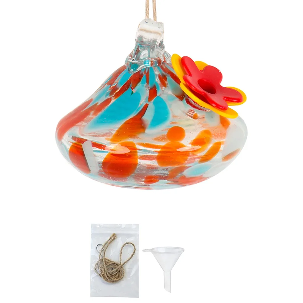 

Creative Droplet Shaped Hummingbird Feeder Glass Ball Practical Bird Automatic Feeder Hanging Bird Feeder For Window