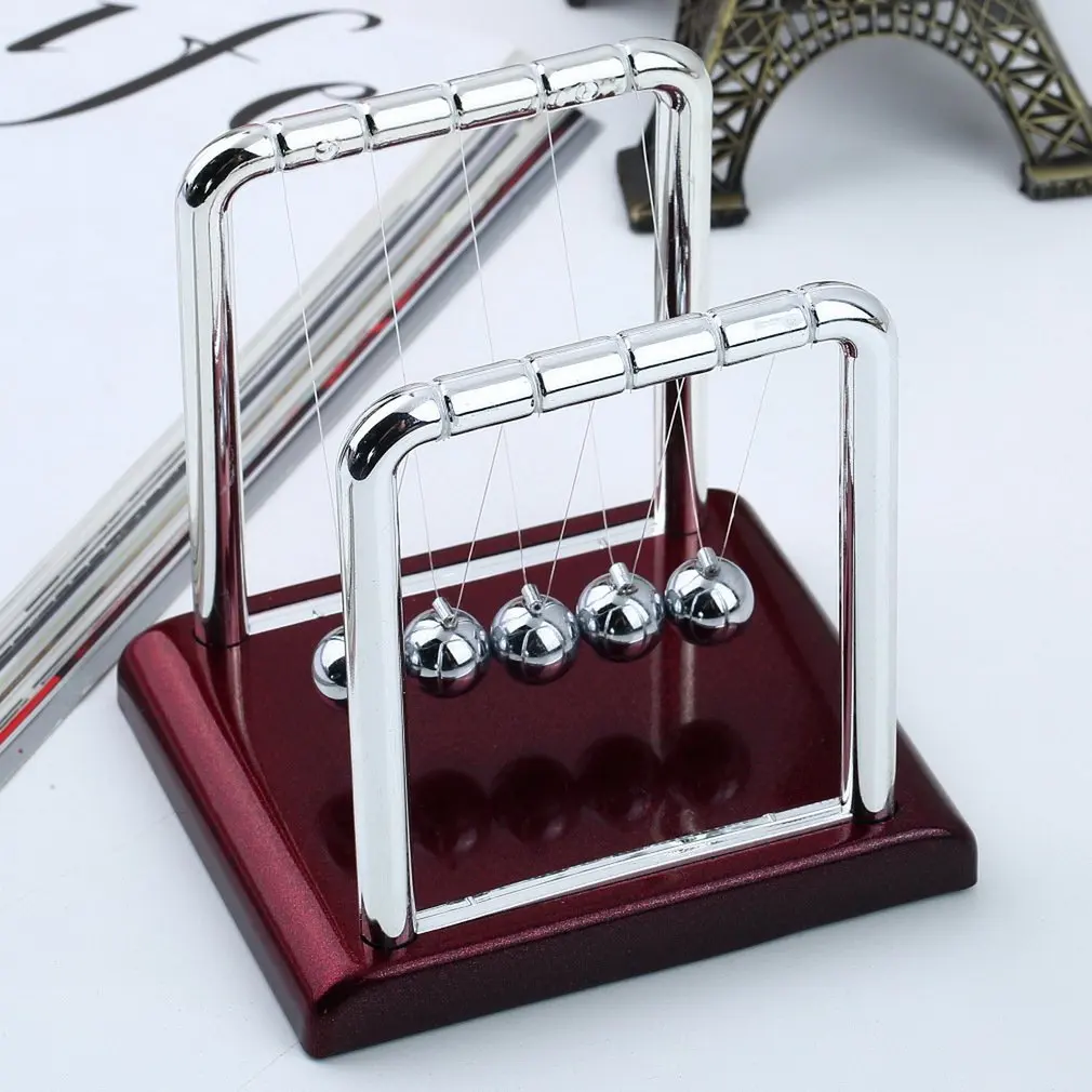 1Pc Newton Cradle wyrównać piłkę szkolne materiały dydaktyczne wahadło fizyczne pulpit żelaza wyrównać piłkę bombki Home Decoration