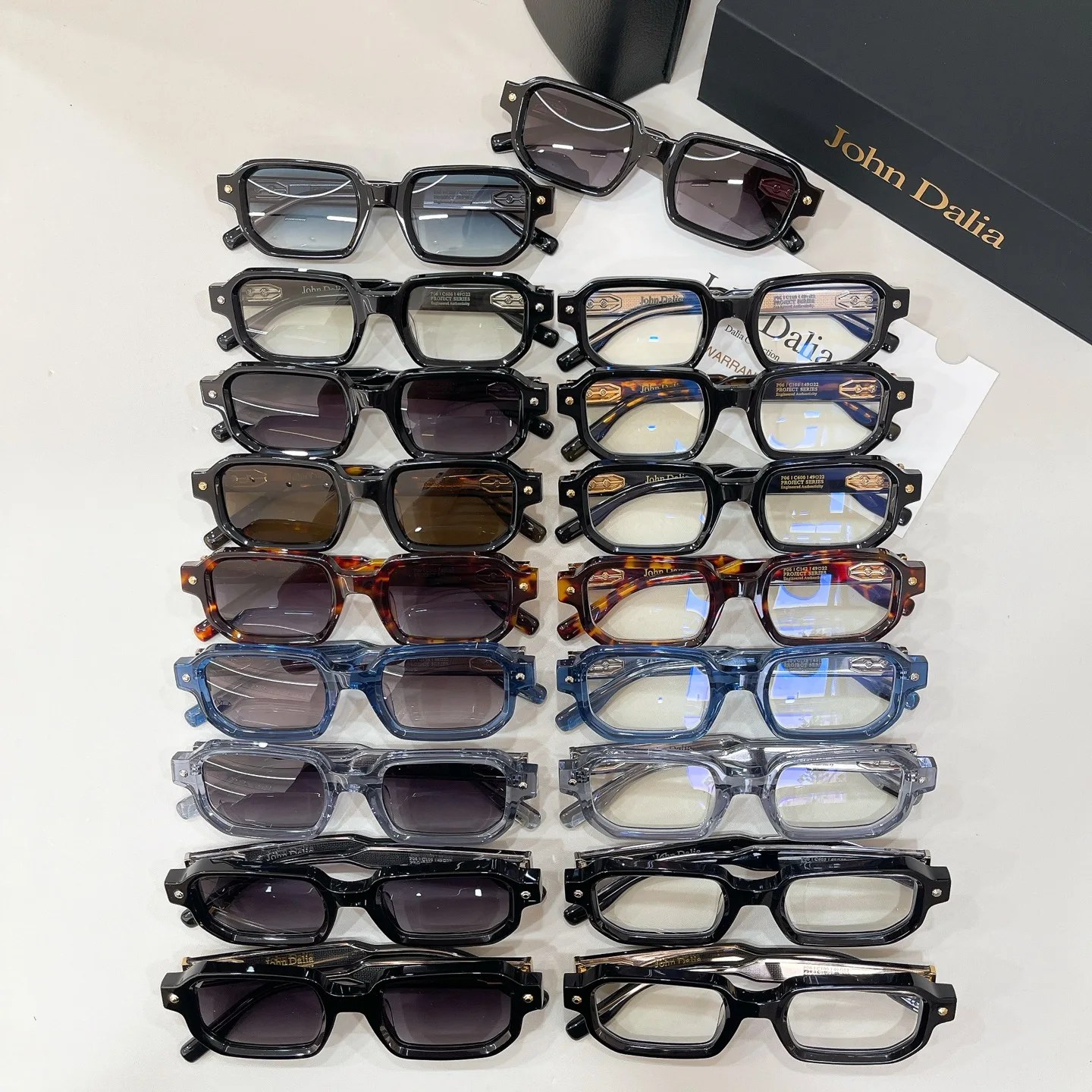 For JOHN DALIA JD PROJECT 06 sunglasses Vintage luxurious fashionable acetate square Driving Anti-Glare Couple Eyewear With Box