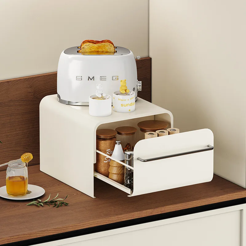 Kitchen Shelf Drawer Type Kitchen Teacup Seasoning Shelf Multipurpose