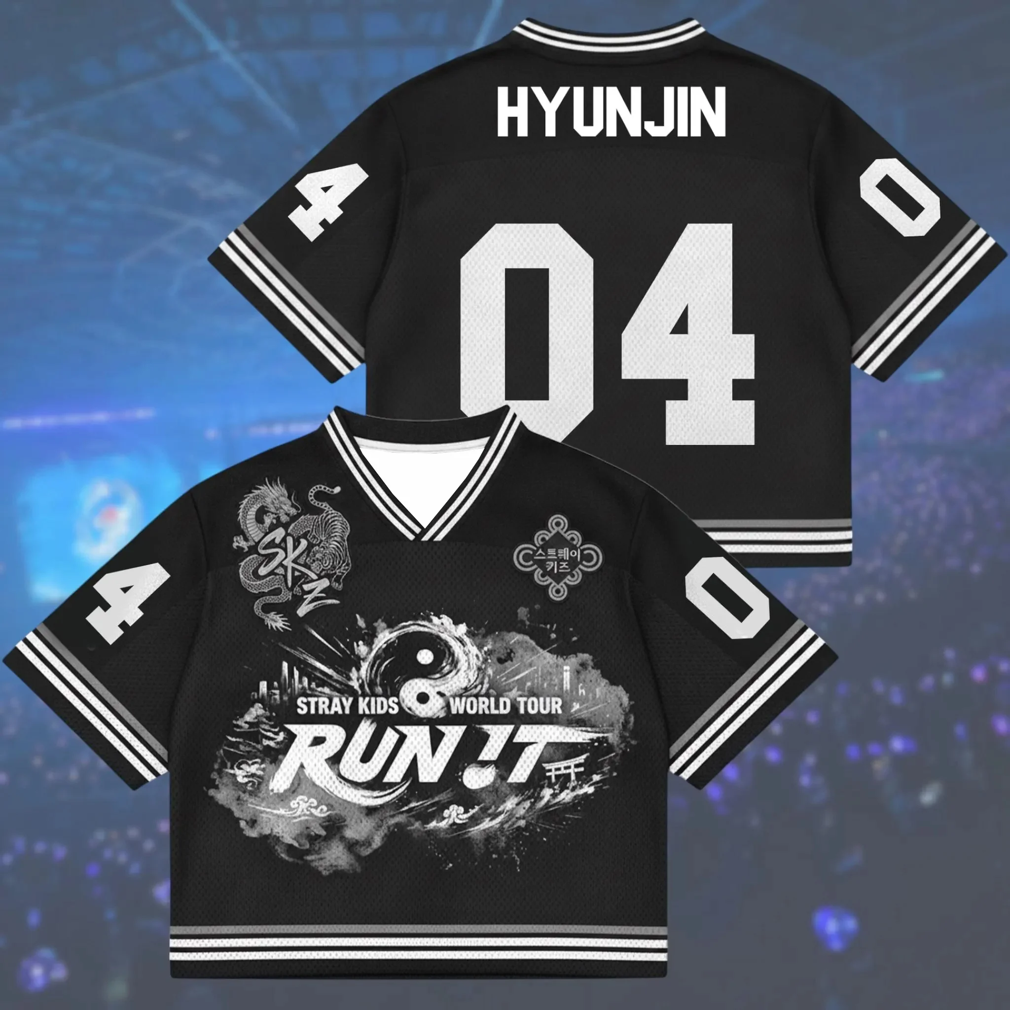 2026 Kpop Stray Run It 2026 World Tour Fan-Support-Service Modisches, lässiges, koreanisches, neutrales, dünnes, schnell trocknendes T-Shirt – Detail 6