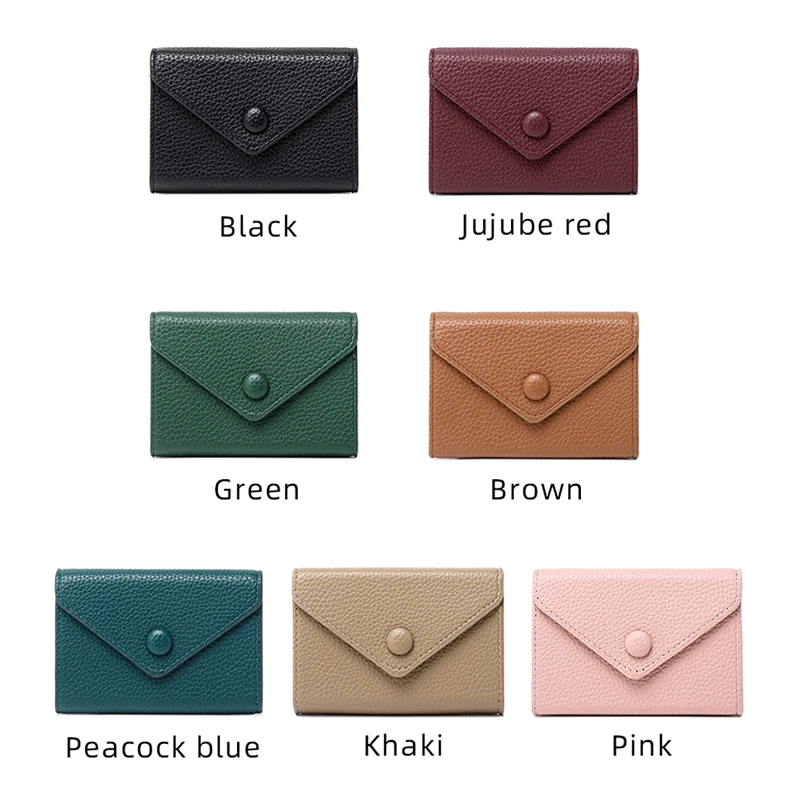 

Anti-Theft Brush Organ Card Bag, lychee Grain, Soft Skin, Simple Coin Wallet, Multi-Card, Lightweight, Small Card Bag, New
