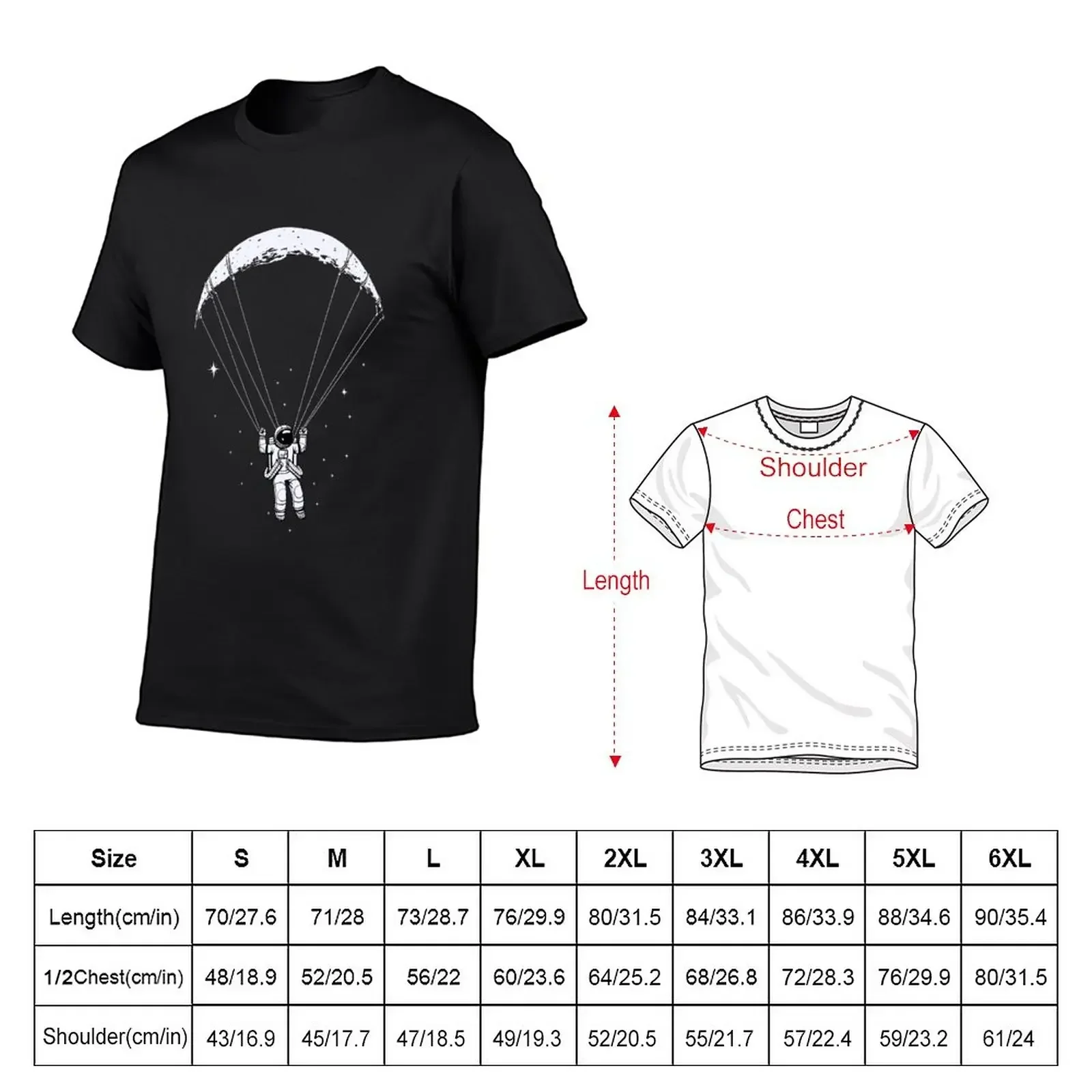 Moon Paragliding T-Shirt plus sizes boys whites mens cotton t shirts