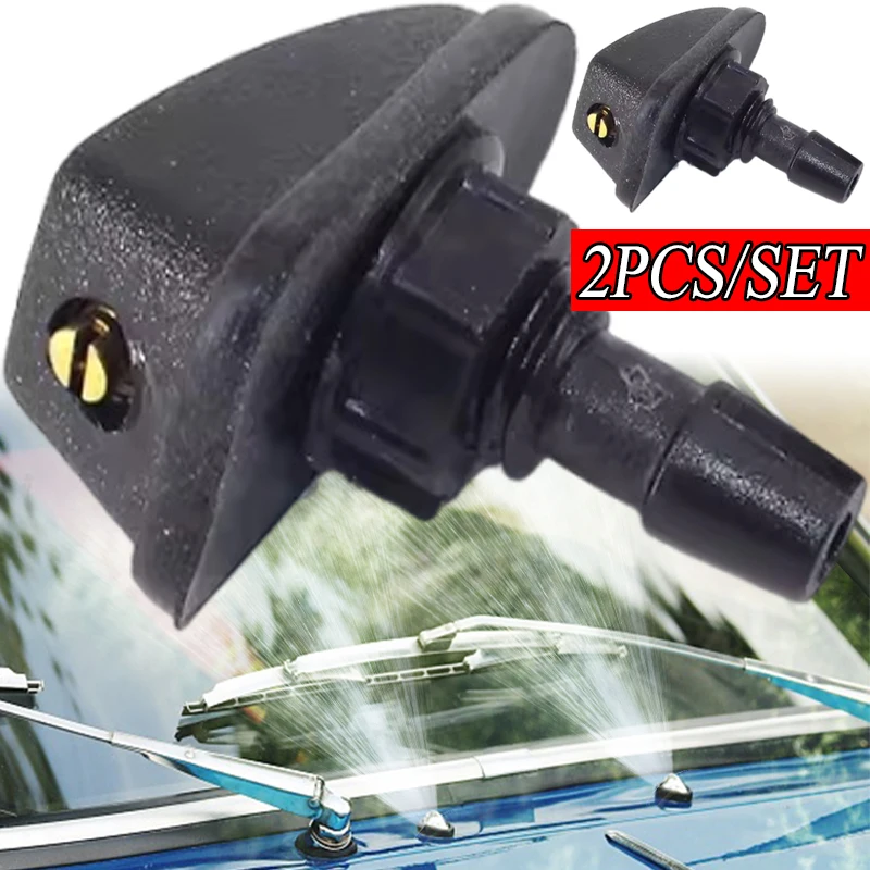 1/2Pcs Car Front Windshield Windscreen Wiper Nozzle Washer Jet Nozzles Universal Water Fan Spout Cover Washer Outlet Adjustment