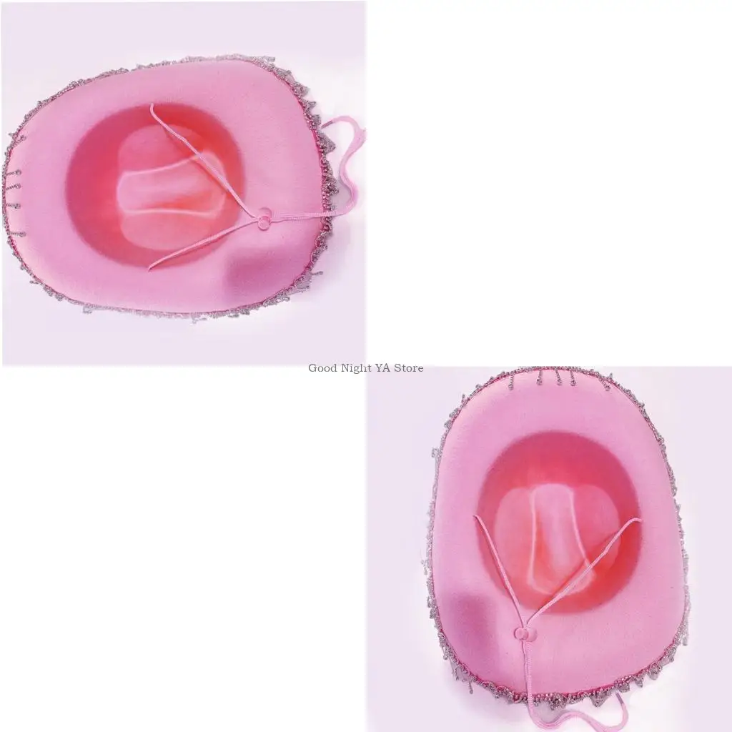 

Шляпы-ковбойцы со стразами. Блестящая шляпа-ковбойша Rave Rave с бахромой со стразами.