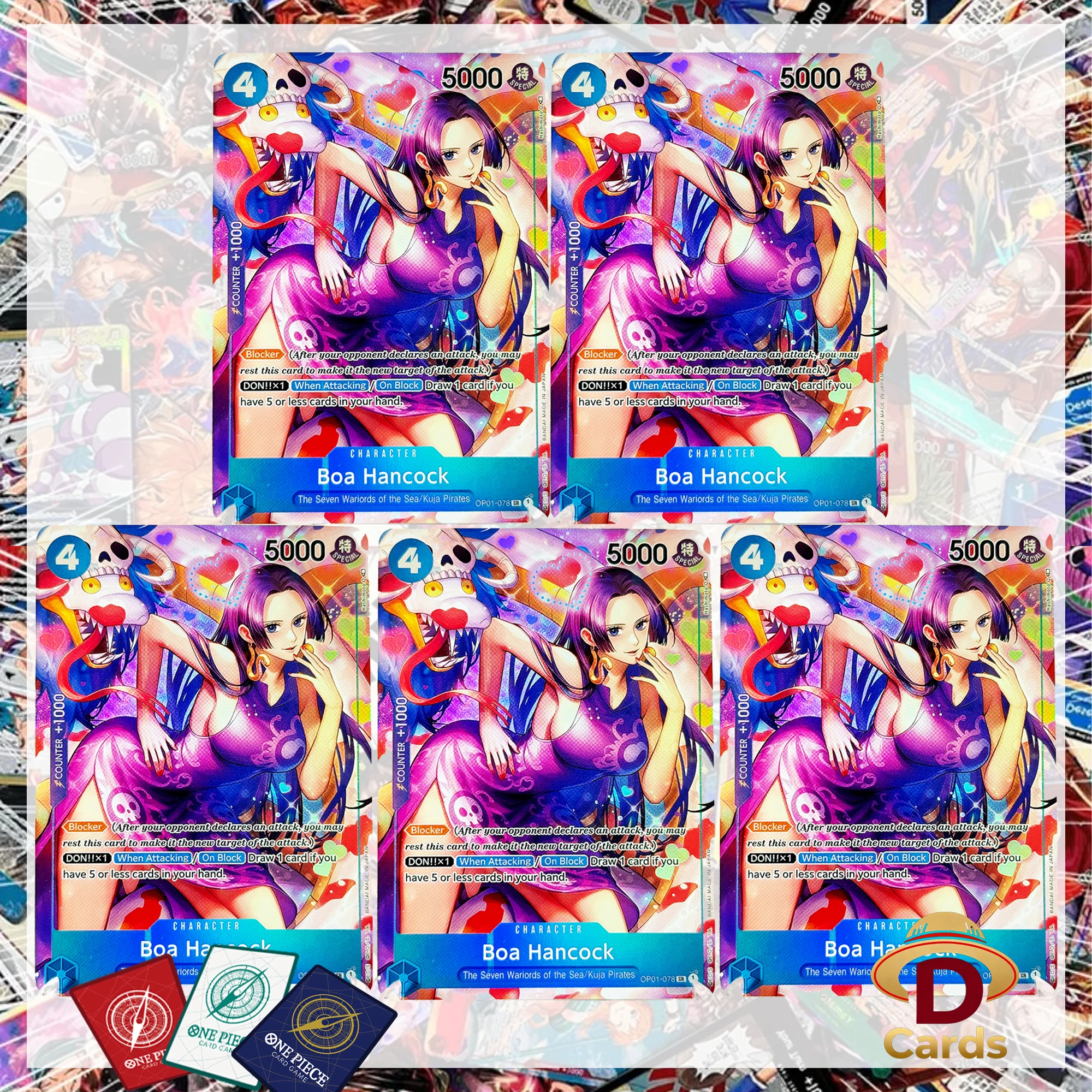 One Piece Card Boa Hancock Parallel  Character Card Kuja Pirates The Seven Warlords of the Sea Anime Game Replica Proxy Cards