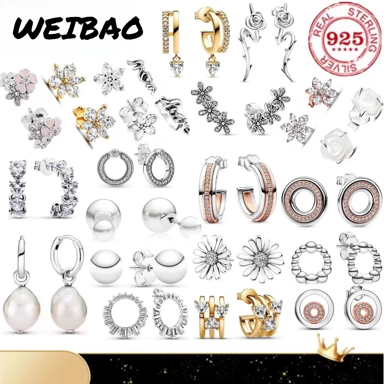 Nuevos pendientes circulares de plata pura 925 con forma de flor pequeña, exquisitos y encantadores, son regalos de joyería perfectos para que las mujeres los usen en fiestas.