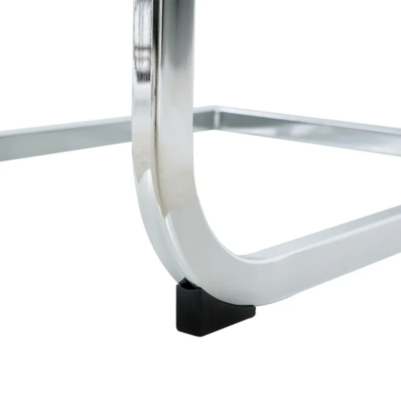 كراسي طعام جلدية حديثة مقعد منجد مع مسند ظهر مريح وأرجل معدنية من الكروم للمطبخ وغرفة المعيشة وغرفة الطعام #3