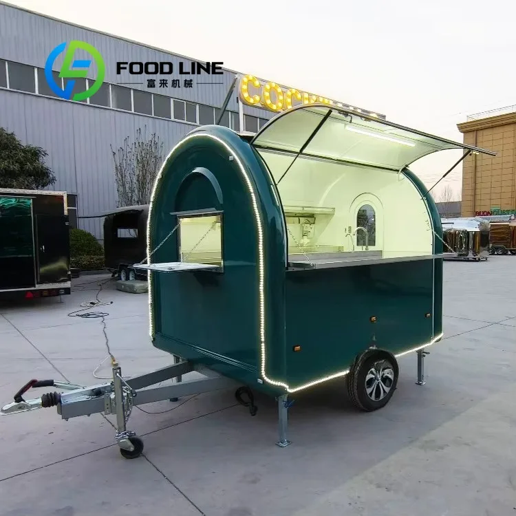 

Customized Custom Street Mini Food Trailers Fully Equipped Mobile Small Fast Food Carts Pizza Food Truck Small Coffee Trailer