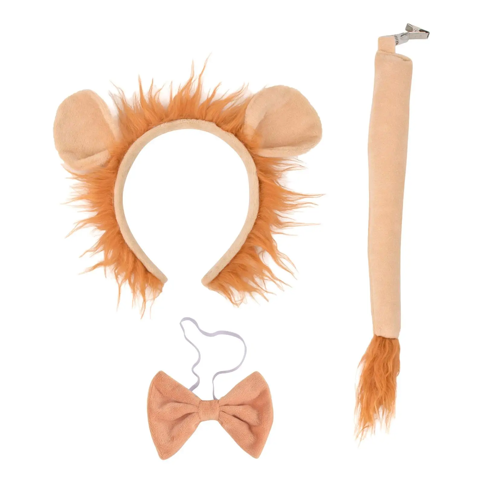 Lion Tail Ears Costume Set Halloween Costume Cosplay for Children's Performance Costumes Carnival Animal Themed Parties Holiday