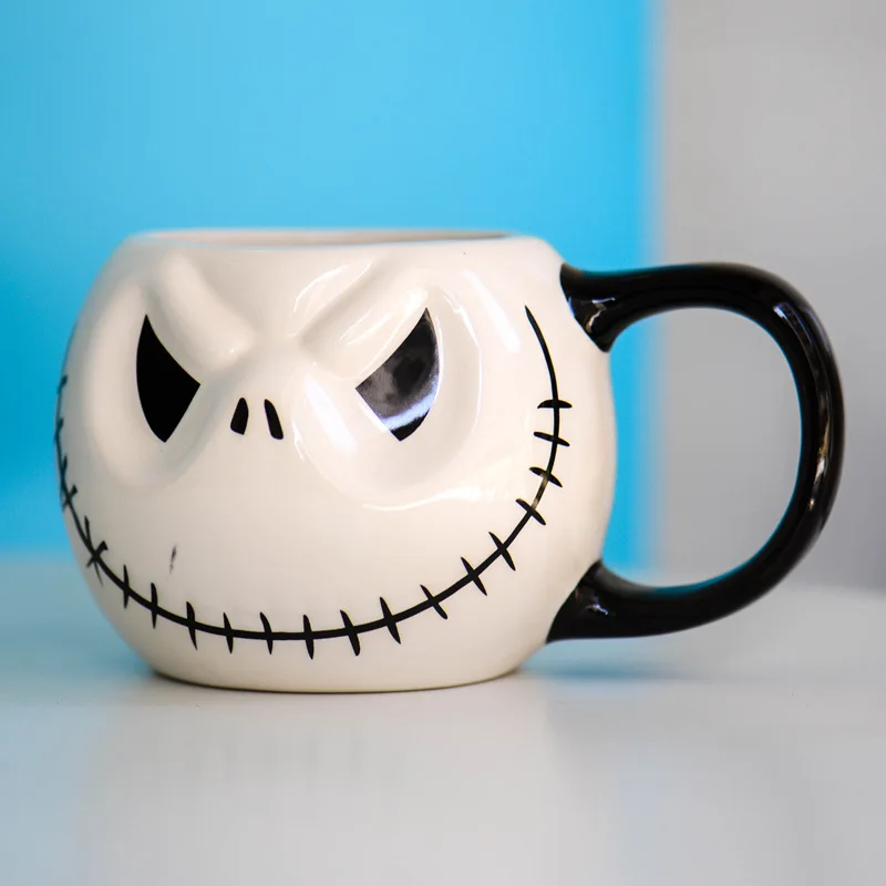 Taza de cerámica con dibujos animados creativos de pesadilla antes de Navidad, taza de café y leche, vasos de cocina, regalos