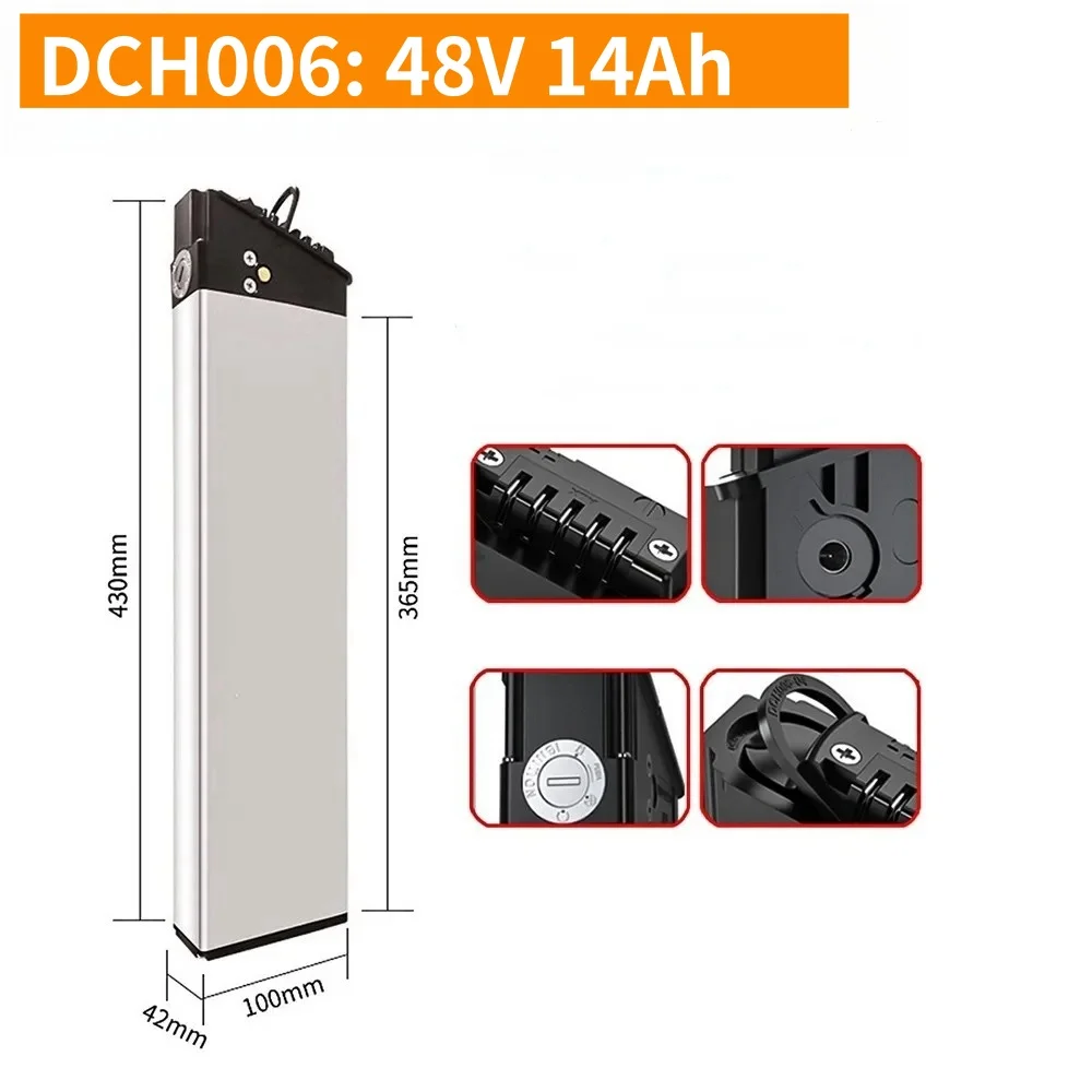 48V DCH-006 motorbatterij (10Ah/14Ah/17Ah) voor 350W~1000W motoren – past op MX01, LAFLY X3, JINGHMA R7 R5