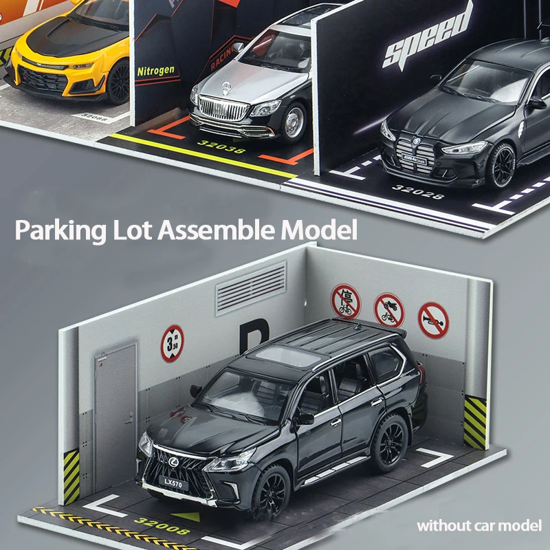 Simulation Scale 1:32 Parking Lot Assemble Model PVC Materials For Diy Building Market Car Model Scene Layout Diorama Kits