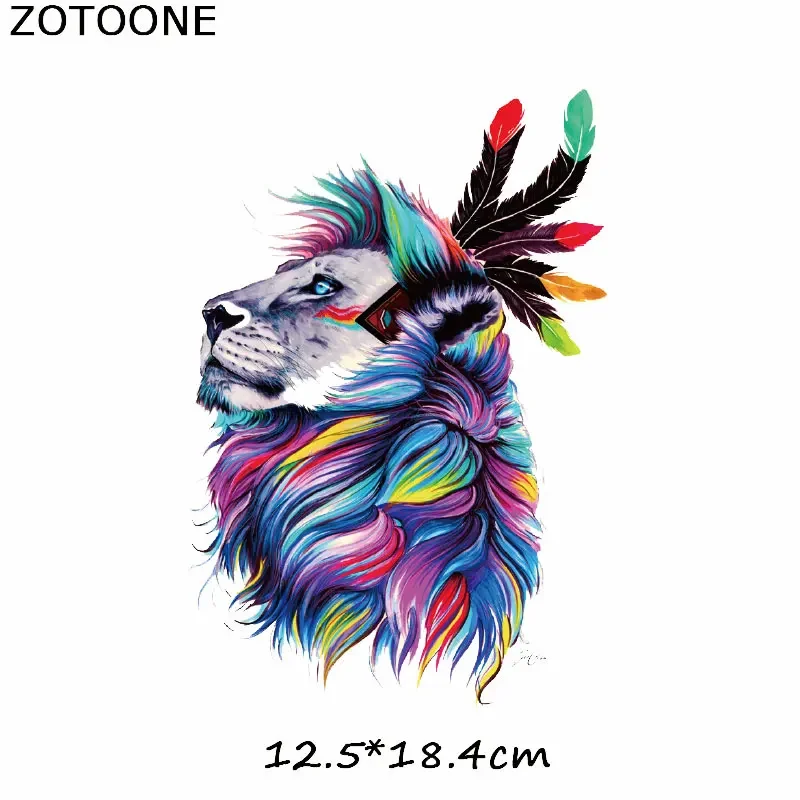 ZOTOONE Colorful Animal Patch Heat Transfers For Kids Clothes DIY T-shirt Butterfly Tiger Patches For Clothing Iron Applique E