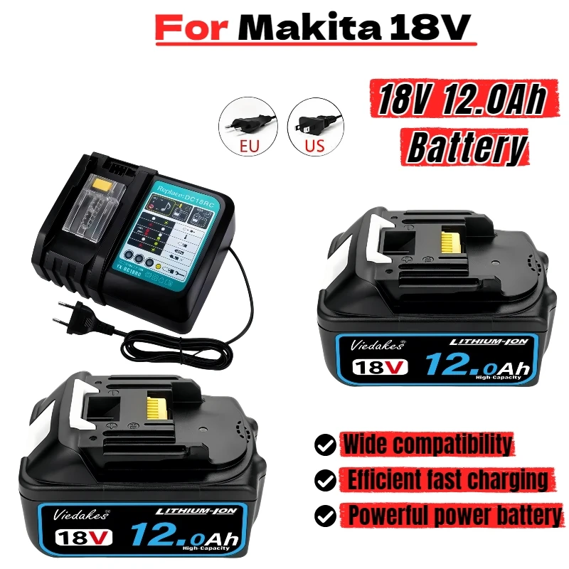 

long lasting 12000mAh for Makta 18v battery DTD173 DGA404 DAS180 DGA504 DTD171 DJV182Z DTW300 power tools for 마끼다 배터리18v