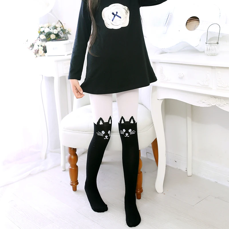 Baby Mädchen Winter-Leggings Baumwollstrümpfe für Kinder Niedliche Hasen- und Katzenmuster Warme Säuglings-Strumpfhose Gemusterte Strumpfhosen – Detail 2