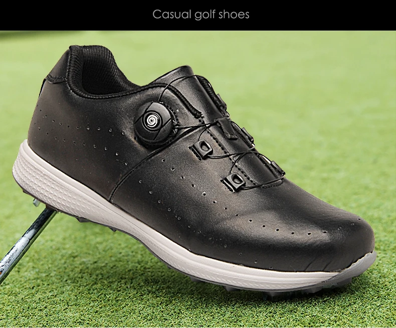 Męskie buty golfowe Wiosna Lato Wodoodporne antypoślizgowe sportowe buty skórzane z mikrofibry Sneaker Wygodne obuwie do chodzenia i gry w golfa